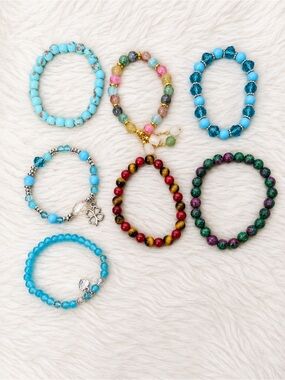 NEW BUNDLE BRACELETS Assorted Beaded Stretch Bracelets - Multicolor Set